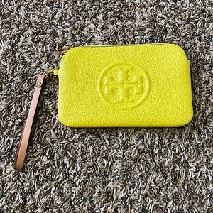 Yellow Tory Burch wristlet